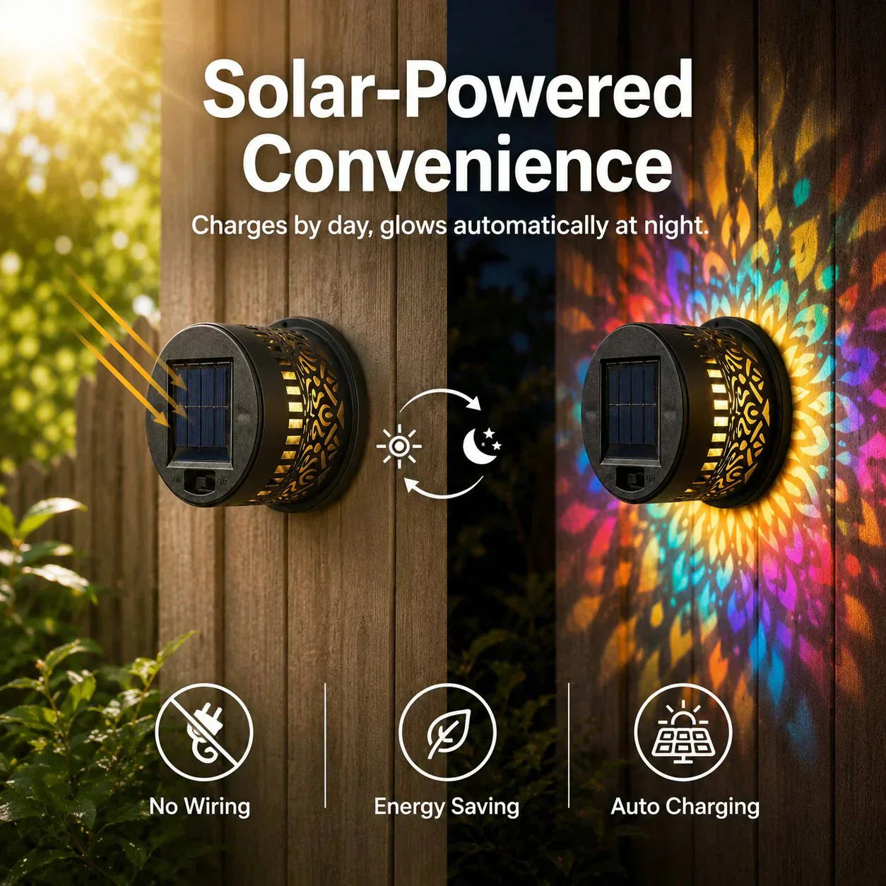 🌞 50% KORTING! 🌀 Mandala-lamp op zonne-energie – Prachtige patroonprojectie, 2-in-1 vloer- en wandverlichting & IP65 waterdicht met automatische aan/uit-functie 🌿