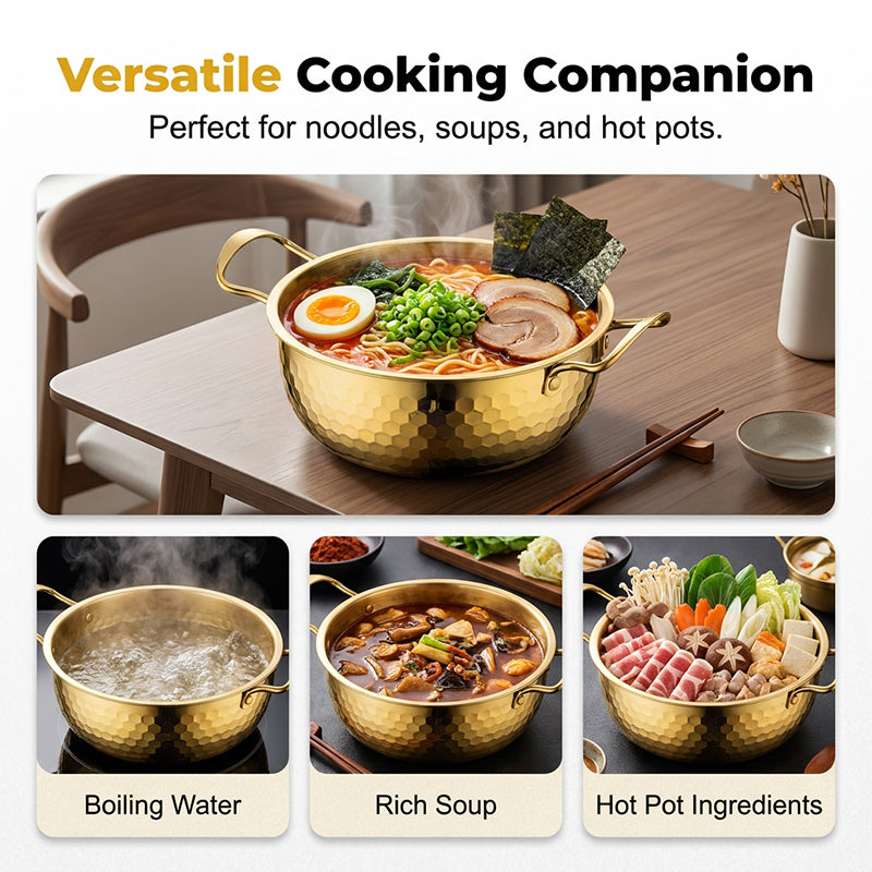 🔥LAATSTE DAG - 50% KORTING 🍜 Hoogwaardige ramenpan met hamerslag | Roestvrij staal 🍳 Veelzijdig en geschikt voor diverse toepassingen