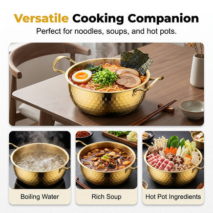 🔥LAATSTE DAG - 50% KORTING 🍜 Hoogwaardige ramenpan met hamerslag | Roestvrij staal 🍳 Veelzijdig en geschikt voor diverse toepassingen