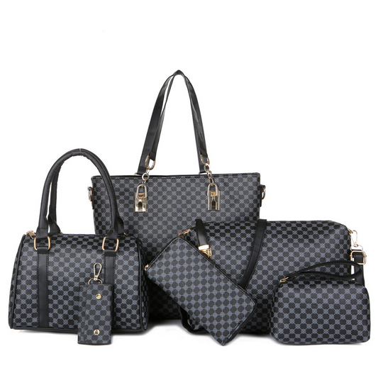 🔥LAATSTE DAG - 50% KORTING👜 6-delige tassenset | ✨ Hoogwaardig PU-leer · Klassiek, duurzaam en gemakkelijk schoon te maken🎒