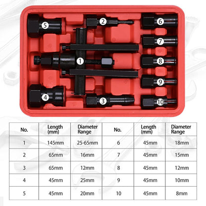 🔧 50% KORTING! 🏍️ 10-delige set lagerstrekkers voor motorfietsen – Stevige kwaliteit, eenvoudig in gebruik en geschikt voor verschillende binnendiameters – perfect voor doe-het-zelvers en kleine garages 🛠️