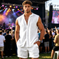 👕 50% KORTING! 🌴 Set met mouwloos overhemd en korte broek voor heren – met structuurpatroon, lichtgewicht, perfect voor op vakantie ✨