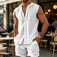 👕 50% KORTING! 🌴 Set met mouwloos overhemd en korte broek voor heren – met structuurpatroon, lichtgewicht, perfect voor op vakantie ✨