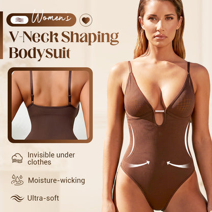 👙 LAATSTE DAG - 50% KORTING! ✨ Bodysuit met V-hals en tailleaccent voor dames – soepel, ondersteunend, veelzijdig 💫