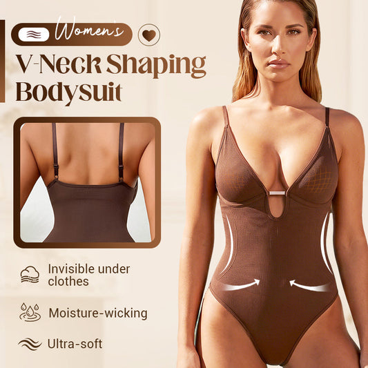 👙 LAATSTE DAG - 50% KORTING! ✨ Bodysuit met V-hals en tailleaccent voor dames – soepel, ondersteunend, veelzijdig 💫