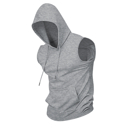 🔥 Mouwloze sporttop met capuchon💧 Vochtafvoerend · Sneldrogend en wrijvingsbestendig🧢 Capuchon biedt bescherming tegen de zon en wind · 🏋️ Geschikt voor gewichtheffen, hardlopen en vrijetijdsbesteding