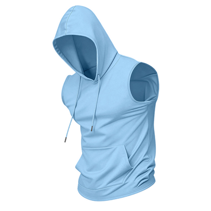 🔥 Mouwloze sporttop met capuchon💧 Vochtafvoerend · Sneldrogend en wrijvingsbestendig🧢 Capuchon biedt bescherming tegen de zon en wind · 🏋️ Geschikt voor gewichtheffen, hardlopen en vrijetijdsbesteding