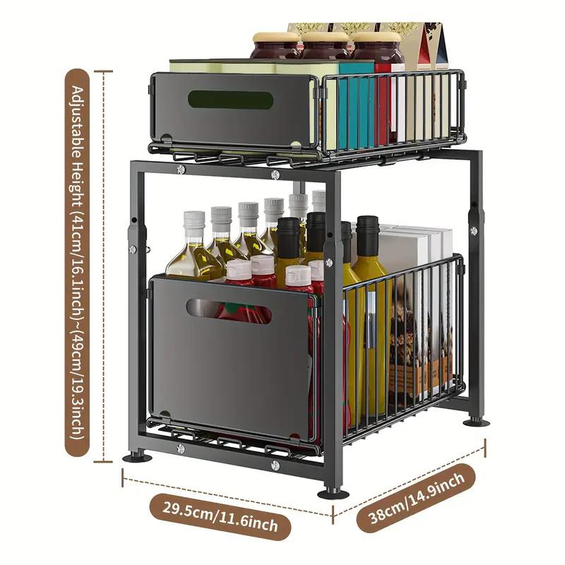 💥 50% KORTING! 🥫 Dubbellaags Uittrekbare Kastorganizer – Verstelbaar, Grote Capaciteit & Geen Montage Nodig ✨