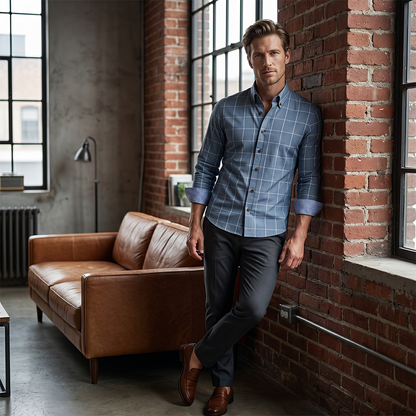 🔥 50% KORTING 👕 Herenoverhemd met moderne pasvorm en ruitpatroon ✨ Stijlvol comfort voor zowel doordeweeks als in het weekend