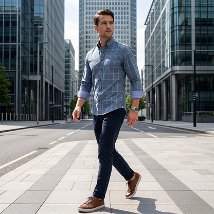 🔥 50% KORTING 👕 Herenoverhemd met moderne pasvorm en ruitpatroon ✨ Stijlvol comfort voor zowel doordeweeks als in het weekend