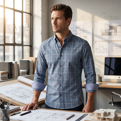 🔥 50% KORTING 👕 Herenoverhemd met moderne pasvorm en ruitpatroon ✨ Stijlvol comfort voor zowel doordeweeks als in het weekend