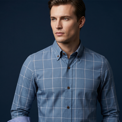 🔥 50% KORTING 👕 Herenoverhemd met moderne pasvorm en ruitpatroon ✨ Stijlvol comfort voor zowel doordeweeks als in het weekend