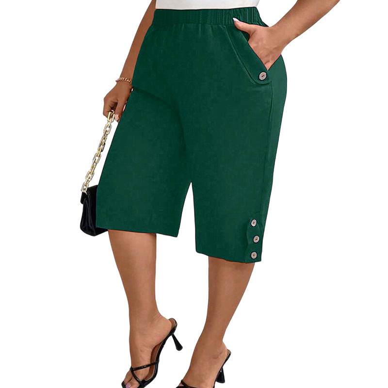 👖50% KORTING! 🌸Comfortabele capribroek voor dames met elastische tailleband