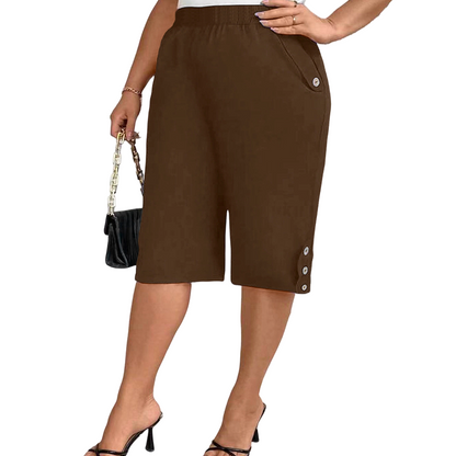 👖50% KORTING! 🌸Comfortabele capribroek voor dames met elastische tailleband