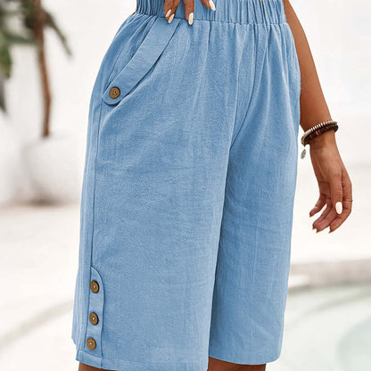 👖50% KORTING! 🌸Comfortabele capribroek voor dames met elastische tailleband