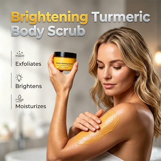 🛁50% KORTING🧴 Kurkuma-lichthoudende lichaamsscrub | Exfoliatie met natuurlijk zeezout · Voedend met jojoba-olie · Vermindert een doffe teint · Geschikt voor gezicht en lichaam