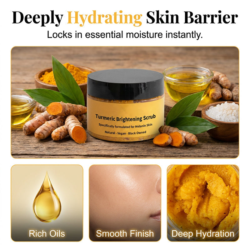 🛁50% KORTING🧴 Kurkuma-lichthoudende lichaamsscrub | Exfoliatie met natuurlijk zeezout · Voedend met jojoba-olie · Vermindert een doffe teint · Geschikt voor gezicht en lichaam