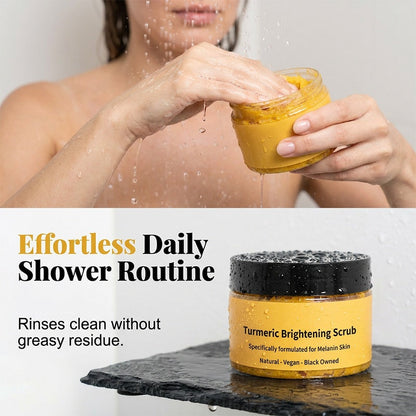 🛁50% KORTING🧴 Kurkuma-lichthoudende lichaamsscrub | Exfoliatie met natuurlijk zeezout · Voedend met jojoba-olie · Vermindert een doffe teint · Geschikt voor gezicht en lichaam