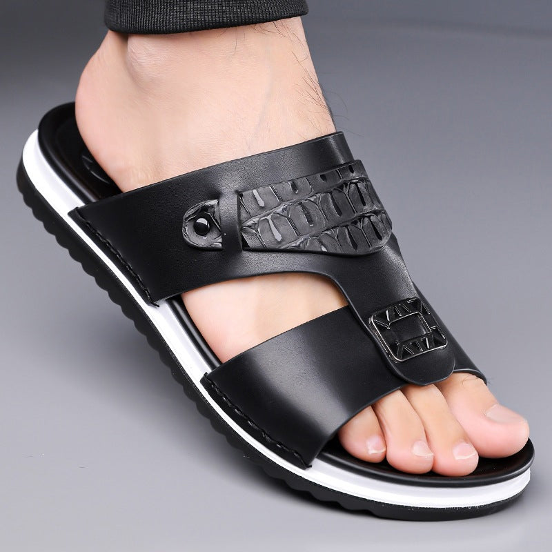 👞 50% KORTING! 💫 Slip-on sandalen van kunstleer voor heren – Ademend mesh en antislipzool – Comfortabele pasvorm, ideaal voor de zomer, het strand of dagelijkse wandelingen 🏖️