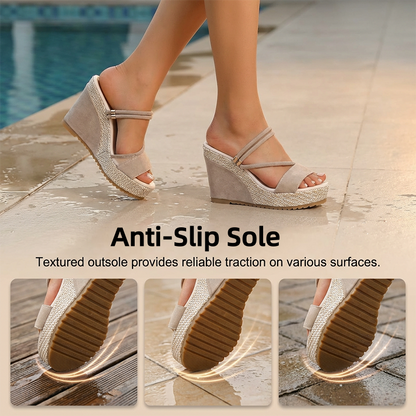 👡 50% KORTING! ☀️ Sandalen met sleehak voor dames – Comfortabel, stevig en stijlvol – perfect voor zomerjurkjes, korte broeken of een dagje in de stad – dempende zool voor lange wandelingen 🌸