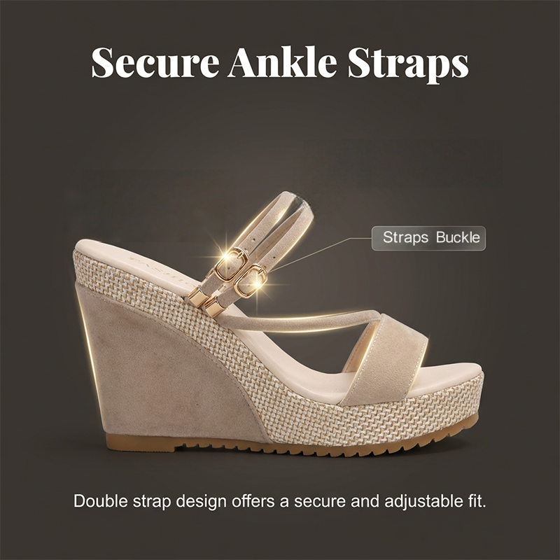 👡 50% KORTING! ☀️ Sandalen met sleehak voor dames – Comfortabel, stevig en stijlvol – perfect voor zomerjurkjes, korte broeken of een dagje in de stad – dempende zool voor lange wandelingen 🌸