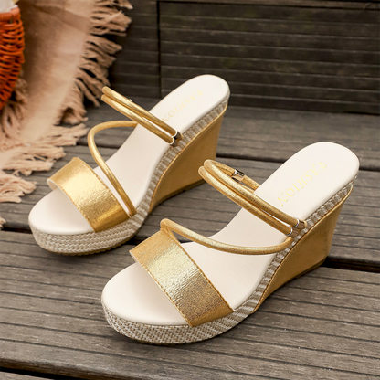 👡 50% KORTING! ☀️ Sandalen met sleehak voor dames – Comfortabel, stevig en stijlvol – perfect voor zomerjurkjes, korte broeken of een dagje in de stad – dempende zool voor lange wandelingen 🌸