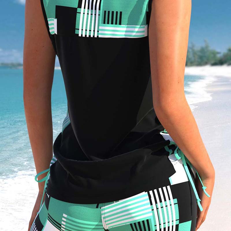 🏖️ 50% KORTING! ✨ Sportief tweedelig zwempak – gekruiste bandjes, boyshorts, sneldrogend 🏄‍♀️