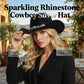🤠 TIJDELIJKE AANBIEDING: 50% KORTING! 💥 Dames rhinestone hart cowboyhoed – Sprankelende, elegante Franse jazz fedora ✨