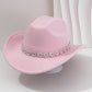 🤠 TIJDELIJKE AANBIEDING: 50% KORTING! 💥 Dames rhinestone hart cowboyhoed – Sprankelende, elegante Franse jazz fedora ✨
