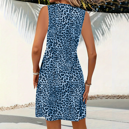 🐆 TIJDELIJKE KORTING VAN 50%! ✨ Damesjurk met V-hals en luipaardprint – Gedurfd, Flatterend, Veelzijdig 🌟