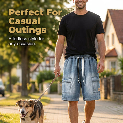 👖 50% KORTING! 🏙️ Loszittende denim cargoshorts voor heren – High Street-stijl & verstelbare pasvorm 🛹