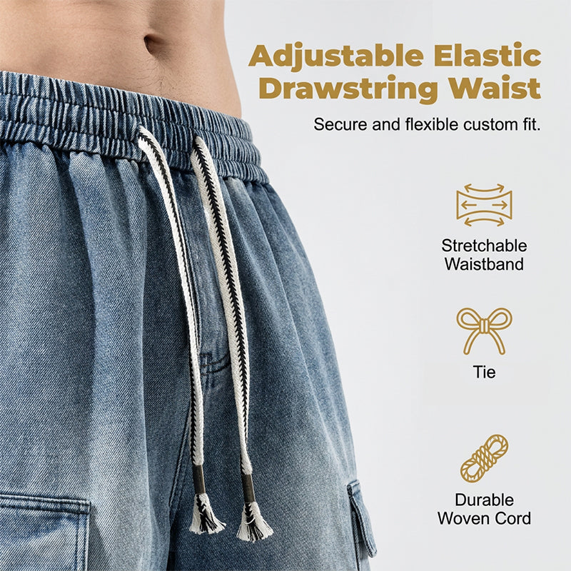 👖 50% KORTING! 🏙️ Loszittende denim cargoshorts voor heren – High Street-stijl & verstelbare pasvorm 🛹