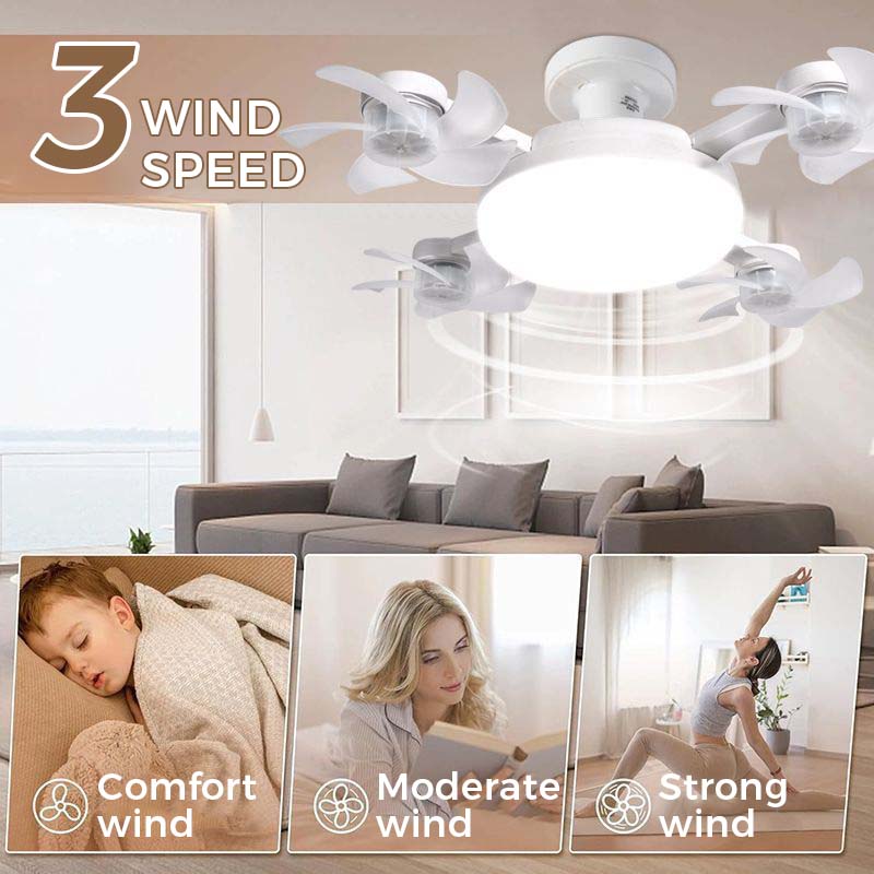 🌀 50% KORTING! 💡 Plafondventilator met E27-fitting – Stille 2-in-1 LED-ventilator met afstandsbediening – Verkoeling & verlichting in één 🏠