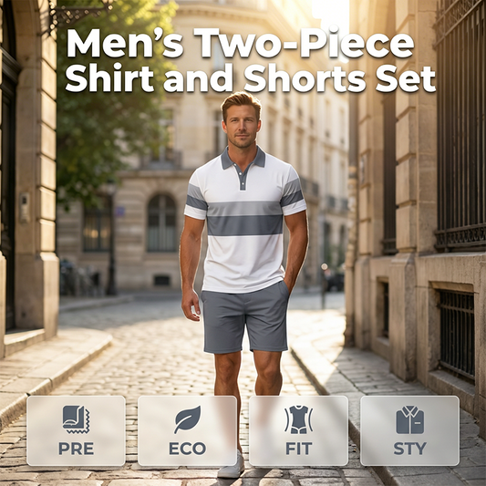 👕 50% KORTING! ☀️ 2-delige set met overhemd en korte broek voor heren – Comfortabel, ademend en veelzijdig – Perfect voor de zomer, vrije tijd of op reis – nonchalante en luchtige stijl 🩳✨