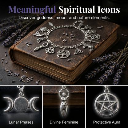 ✨50% KORTING📿 Retro heidense armband | Wicca-symboolhanger · retro metaal · geschikt voor elke gelegenheid · spirituele betekenis | voor dagelijks gebruik