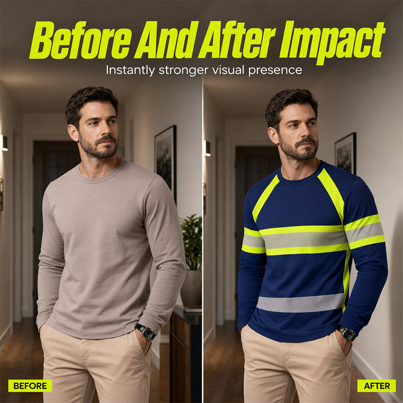👕 TIJDELIJKE AANBIEDING: 50% KORTING! ✨ T-shirt met ronde hals, kleurblokken en lange mouwen – Hoog contrast, ademend, atletische pasvorm 🔥
