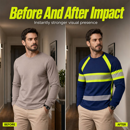 👕 TIJDELIJKE AANBIEDING: 50% KORTING! ✨ T-shirt met ronde hals, kleurblokken en lange mouwen – Hoog contrast, ademend, atletische pasvorm 🔥