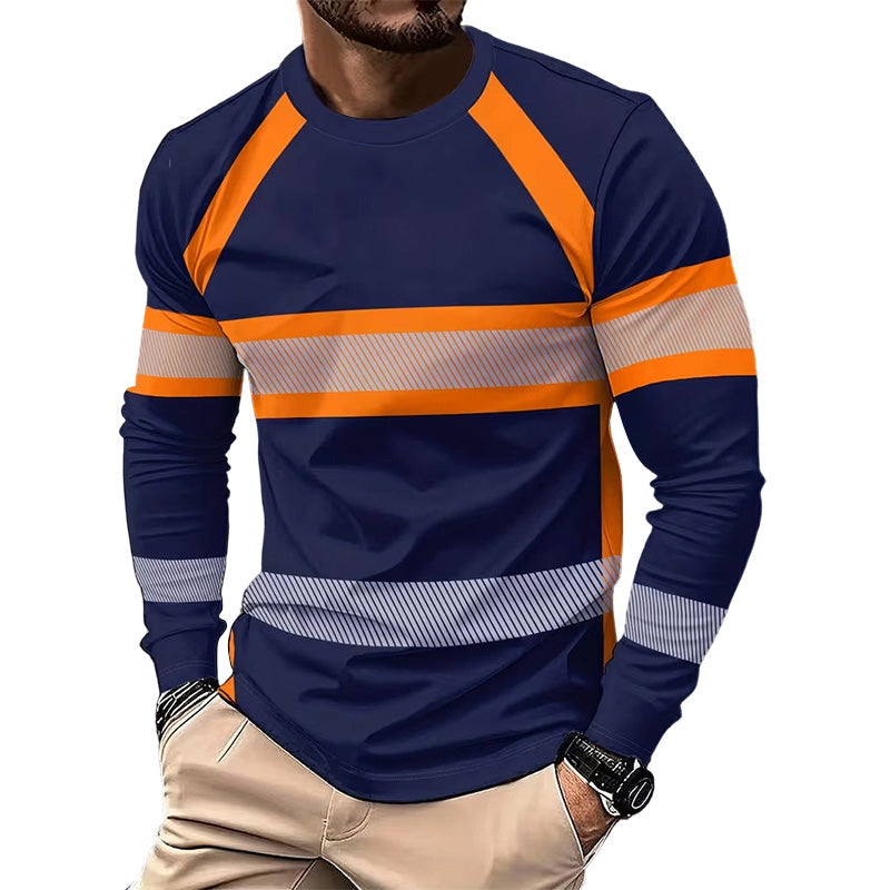 👕 TIJDELIJKE AANBIEDING: 50% KORTING! ✨ T-shirt met ronde hals, kleurblokken en lange mouwen – Hoog contrast, ademend, atletische pasvorm 🔥