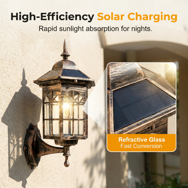 💡 Zonne-energie wandlamp met bewegingssensor | Drie verlichtingsmodi · Weerbestendig en regenbestendig | Verlichting voor de veranda, het terras en buiten 's nachts