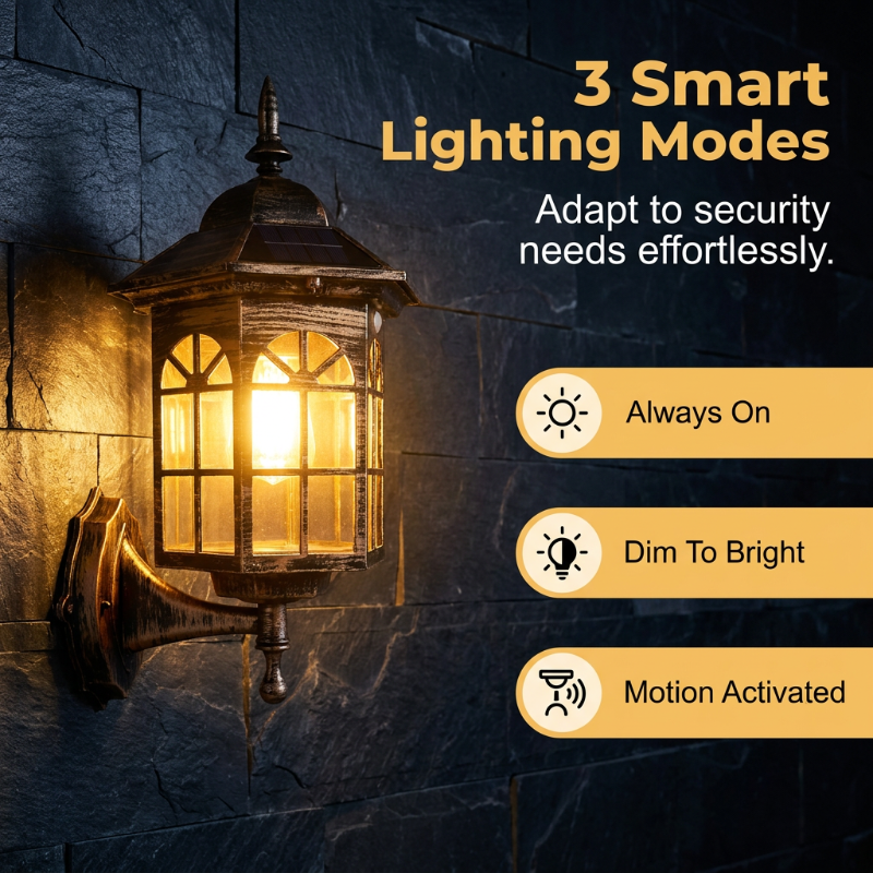 💡 Zonne-energie wandlamp met bewegingssensor | Drie verlichtingsmodi · Weerbestendig en regenbestendig | Verlichting voor de veranda, het terras en buiten 's nachts