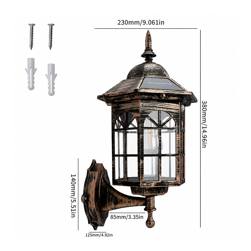 💡 Zonne-energie wandlamp met bewegingssensor | Drie verlichtingsmodi · Weerbestendig en regenbestendig | Verlichting voor de veranda, het terras en buiten 's nachts