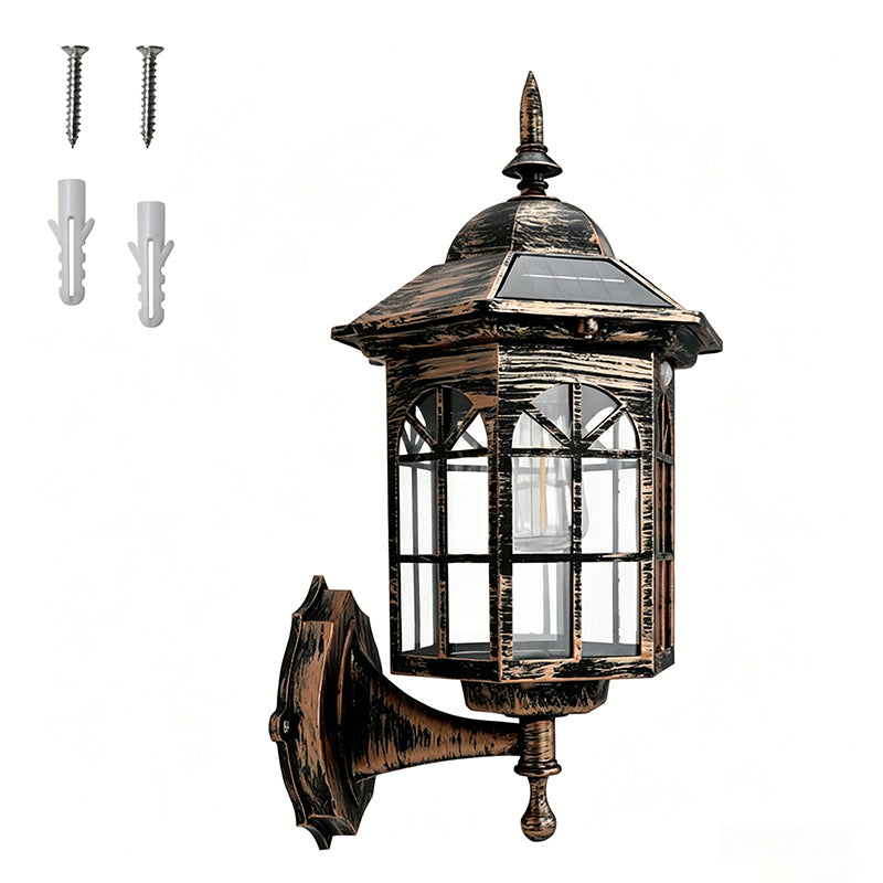 💡 Zonne-energie wandlamp met bewegingssensor | Drie verlichtingsmodi · Weerbestendig en regenbestendig | Verlichting voor de veranda, het terras en buiten 's nachts