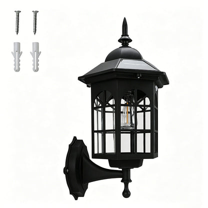 💡 Zonne-energie wandlamp met bewegingssensor | Drie verlichtingsmodi · Weerbestendig en regenbestendig | Verlichting voor de veranda, het terras en buiten 's nachts