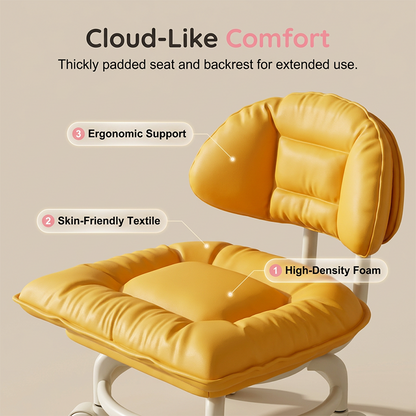 🪑 NU 50% KORTING! ☁️ Verrijdbare lage kruk met rugleuning – Stille wieltjes & wolkachtig comfort – Perfect voor kinderopvang, schoonmaken & ontspanning �