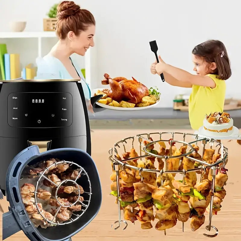 🔥50% KORTING🍖 Roestvrijstalen ovenrooster | Rond ontwerp voor gelijkmatige verwarming · Roestbestendig en duurzaam · Gemakkelijk schoon te maken | Voor ovens binnenshuis en barbecues buitenshuis