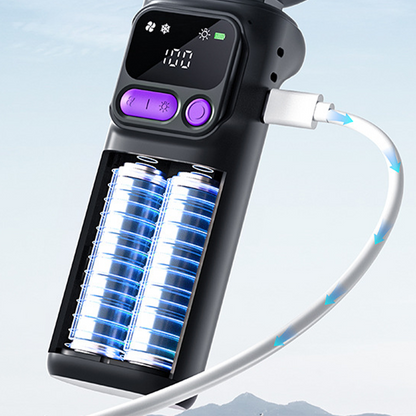 ❄️🌬️ 50% KORTING! Draagbare ventilator met ijskompressieplaat – verdampingskoeling, 3 snelheidsstanden en oplaadbare batterij – perfect voor warme dagen, op kantoor en buitenshuis ✨