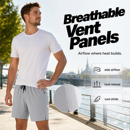 🎁Nieuwe collectie 2026: 50% KORTING💥Sneldrogende sportshorts voor heren met zakken met ritssluiting