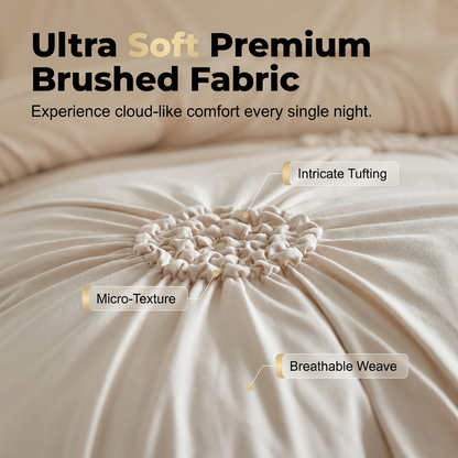 🛏️ Elegant Duvetovertrek met Luxe Plooidetails – Geef Je Slaapkamer een Warme Hoteluitstraling ✨