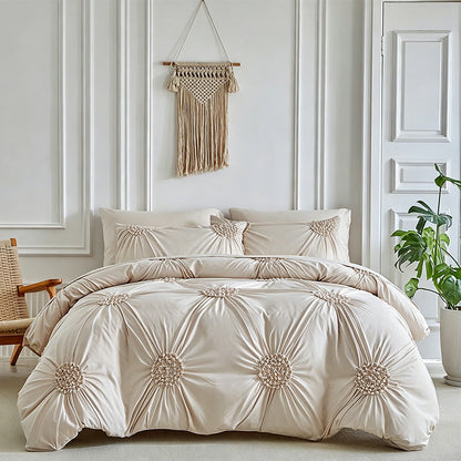 🛏️ Elegant Duvetovertrek met Luxe Plooidetails – Geef Je Slaapkamer een Warme Hoteluitstraling ✨
