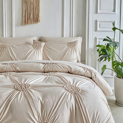 🛏️ Elegant Duvetovertrek met Luxe Plooidetails – Geef Je Slaapkamer een Warme Hoteluitstraling ✨